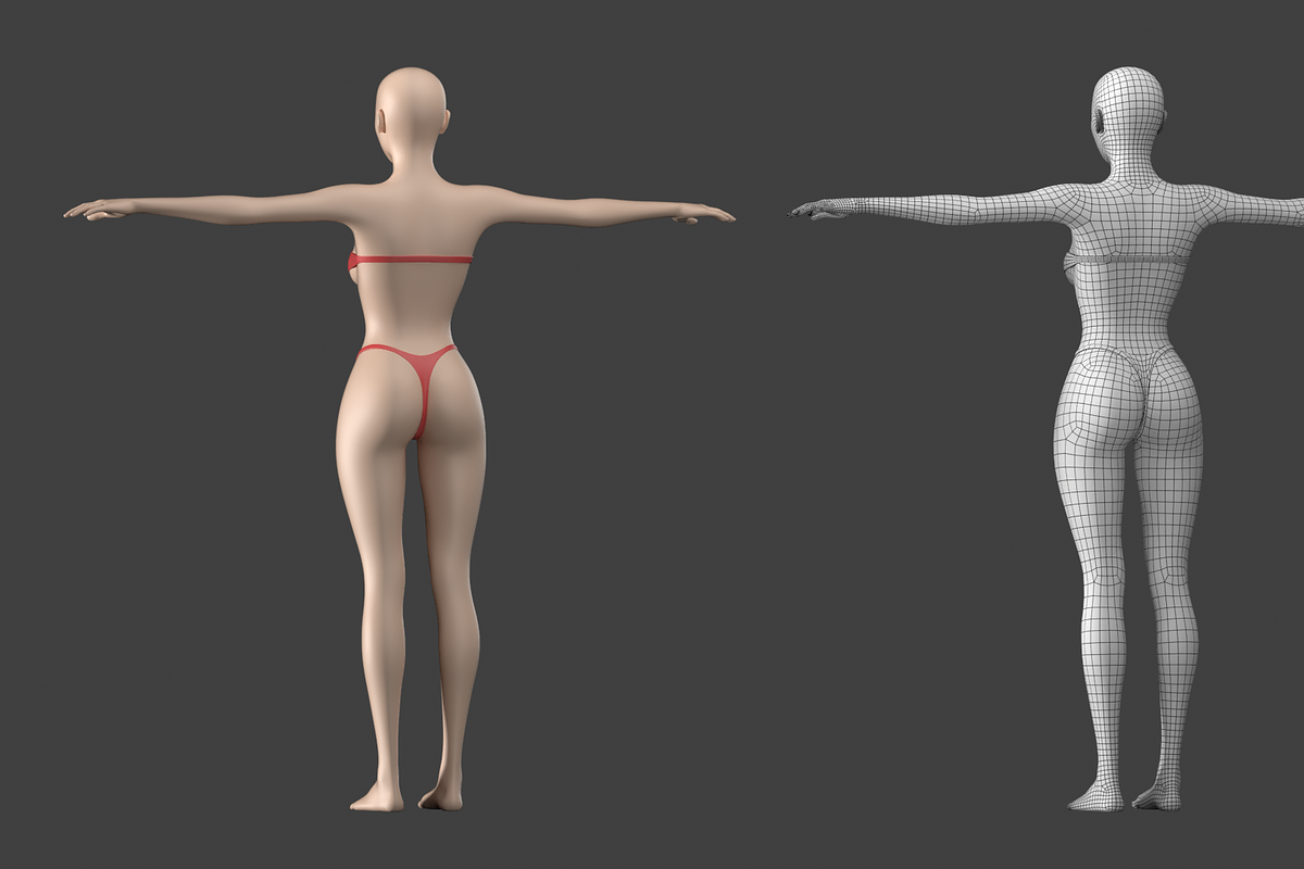 Stylized Female 01 T-Pose Base Mesh, a Characters & Person 3D Model by VK Studio (Photo 7 of 28)