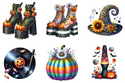 Groovy 70s Halloween Clipart, an Illustration by DreamArtGraphic (Thumbnail 3 of 5)
