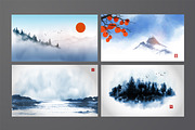 Sumi-e zen landscapes, an Illustration by Elina_Li (Thumbnail 5 of 7)