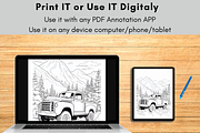 Truck Coloring Book for Kids 8-12, a Transportation Illustration by LA Design (Thumbnail 9 of 9)