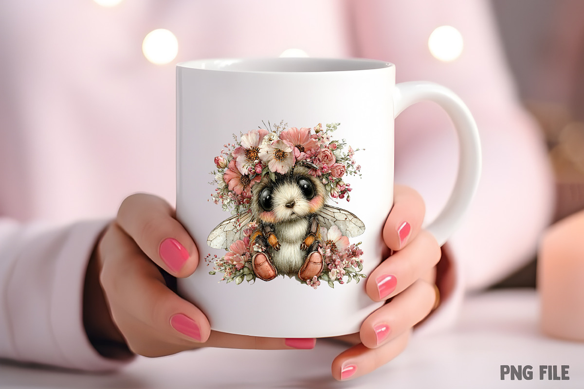 Whimsical Spring Bee Clipart PNG, an Illustration by Craft Nest (Photo 7 of 11)