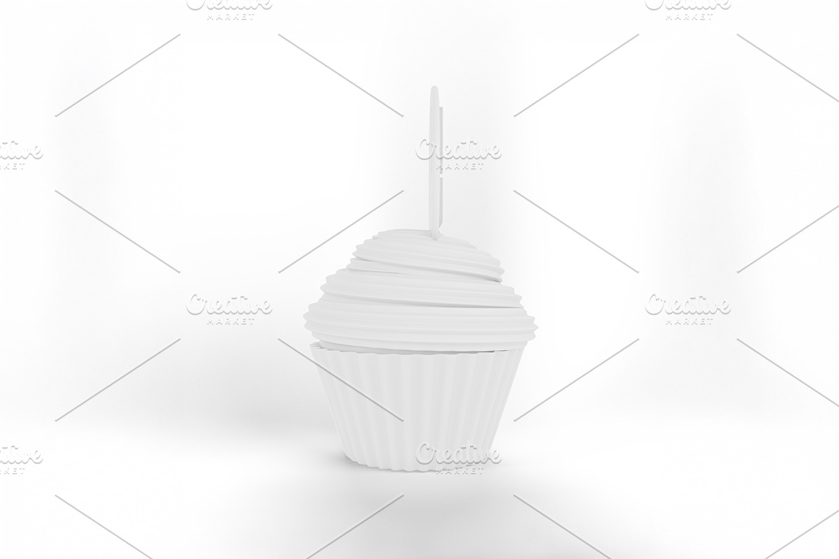 Cartoon I Heart Mom Cupcake Mockup, a Merchandise Mockup by Qaleb Studio (Photo 2 of 2)