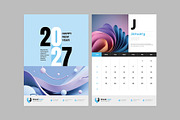 Wall Calendar Template 2027, a Stationery Template by Cleffon_Graphic_Studio (Thumbnail 2 of 8)
