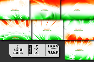 7 Banners of Indian republic day, a Background Graphic by NJ Himel