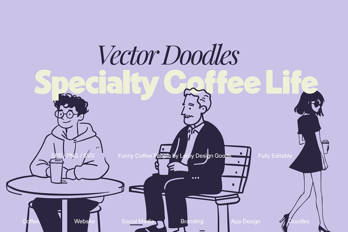 Vector Doodles Specialty Coffee Life, a Graphic by LEROY Design (Photo 4 of 5)