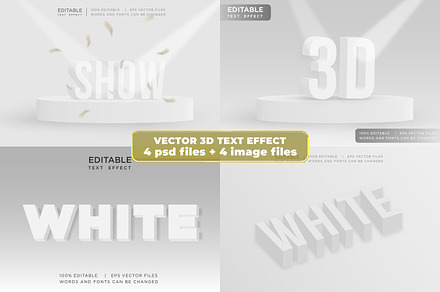 3d vector text effect in white, a Plug-in Add-On by yokbisayok