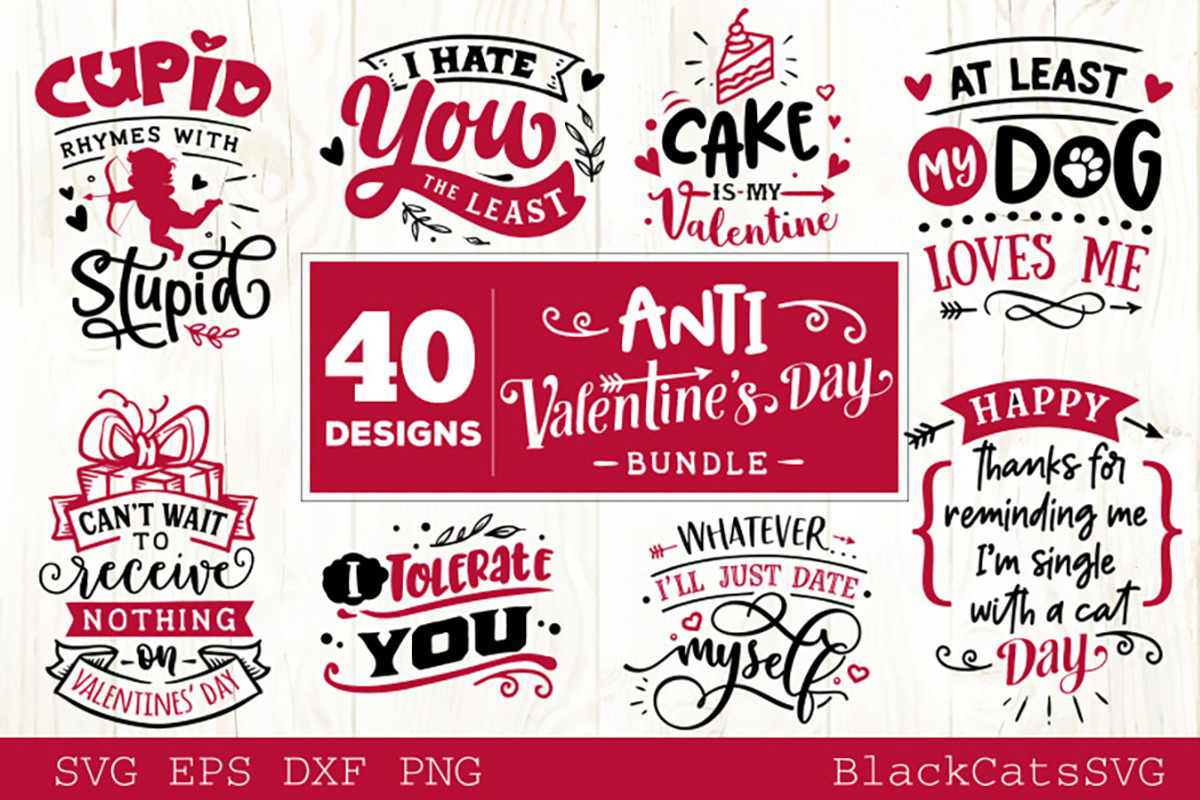 Anti Valentines Day SVG bundle, an Illustration by BlackCatsMedia (Photo 2 of 5)