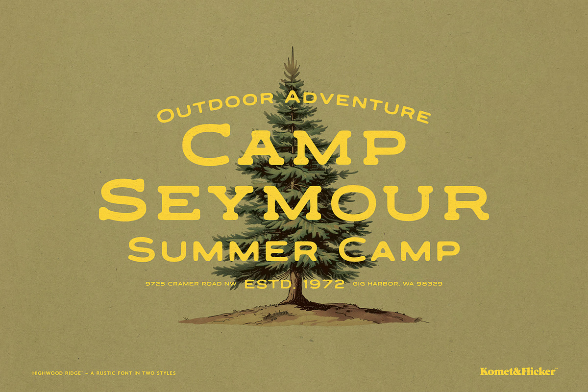 Highwood Ridge - A Rustic Font, a Serif Font by Komet & Flicker (Photo 13 of 15)