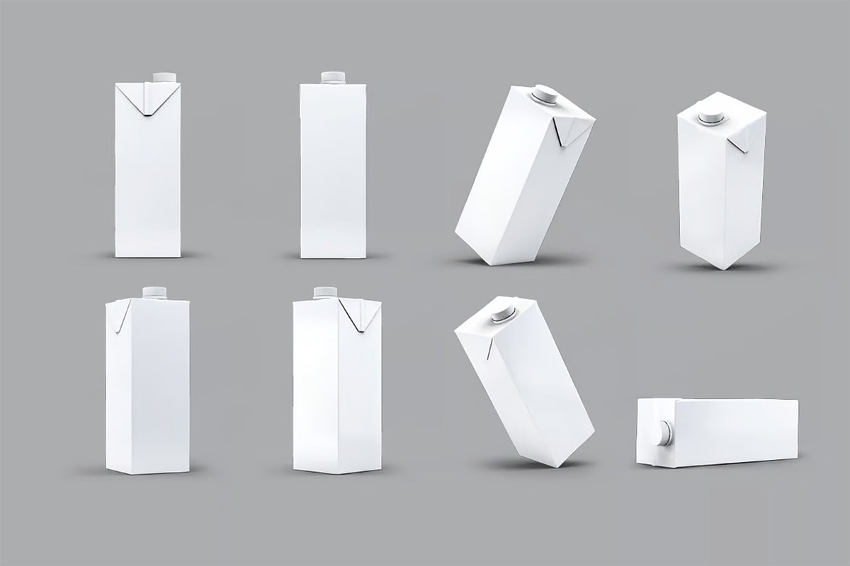 Milk or Juice Carton Mockup, an Advertising Mockup by Hubzway (Photo 7 of 7)