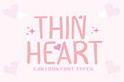 Thin Heart - Cute Handwritten Font, a Handwritten Font by KiddoGlyphs Studio (Thumbnail 1 of 4)