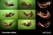 Chocolate splash. 51 images, a Food Illustration by Handmadefont (Thumbnail 2 of 12)
