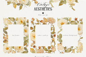 Vintage Aesthetic-watercolor Flowers