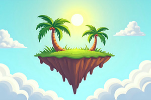 Tropical Island Floating In The Blue, a Photo by LOGOCREATIVE