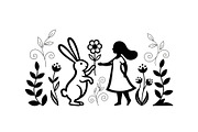 Garden Bunny Silhouette Bundle, an Illustration by jahid234 (Thumbnail 27 of 48)