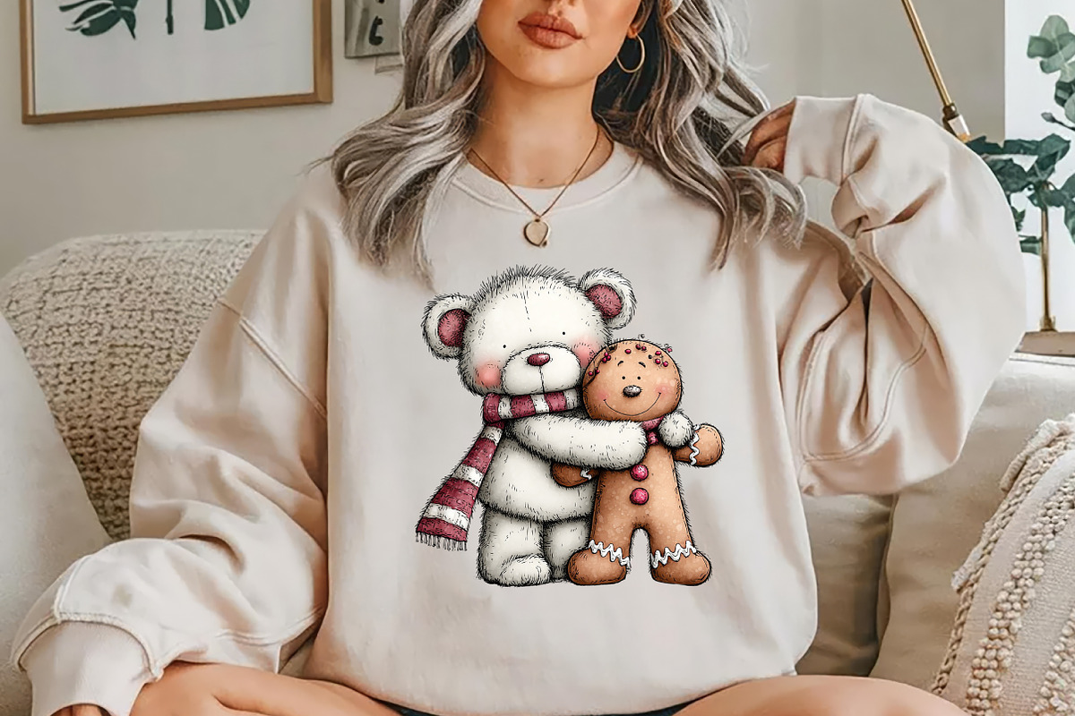 Whimsical Christmas Teddy Bear Clipa, a Seasonal Illustration by YA Design (Photo 6 of 7)