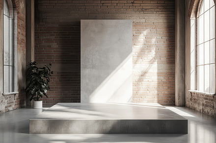Minimalist concrete podium, a Photo by Pavel_design