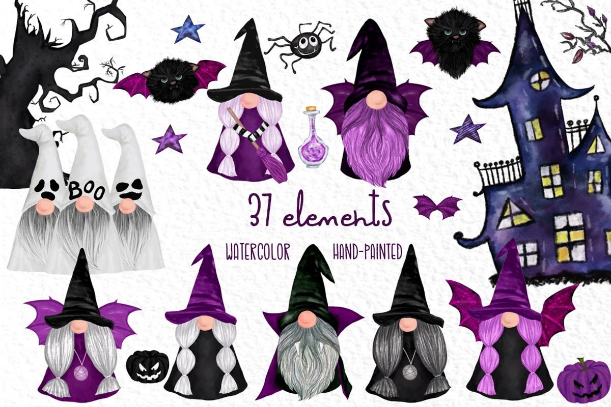 Halloween Kids clipart Cute Gnomes, an Illustration by vivastarkids (Photo 1 of 8)
