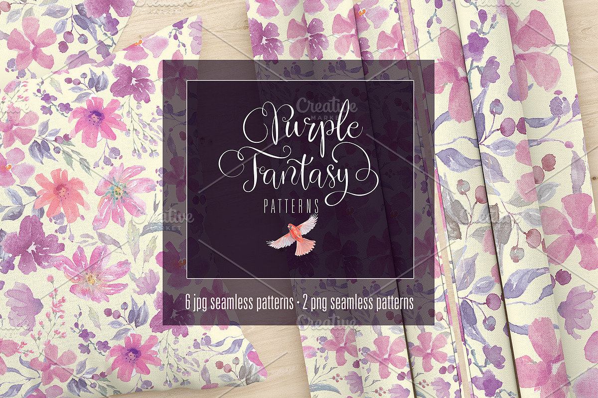 Purple Fantasy. Floral Watercolor, an Illustration by Art & Things (Photo 5 of 6)