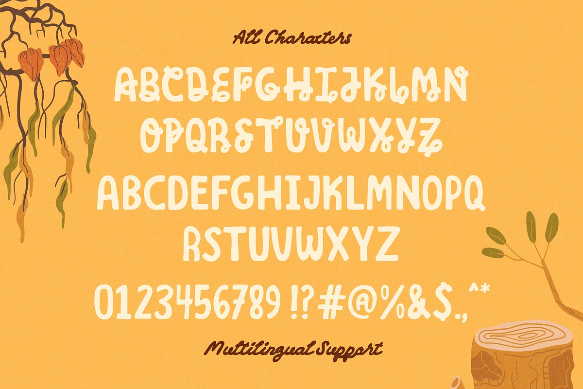 Golden Harvest Playful Display Font, a Handwritten Font by Sloulyfe (Photo 4 of 9)