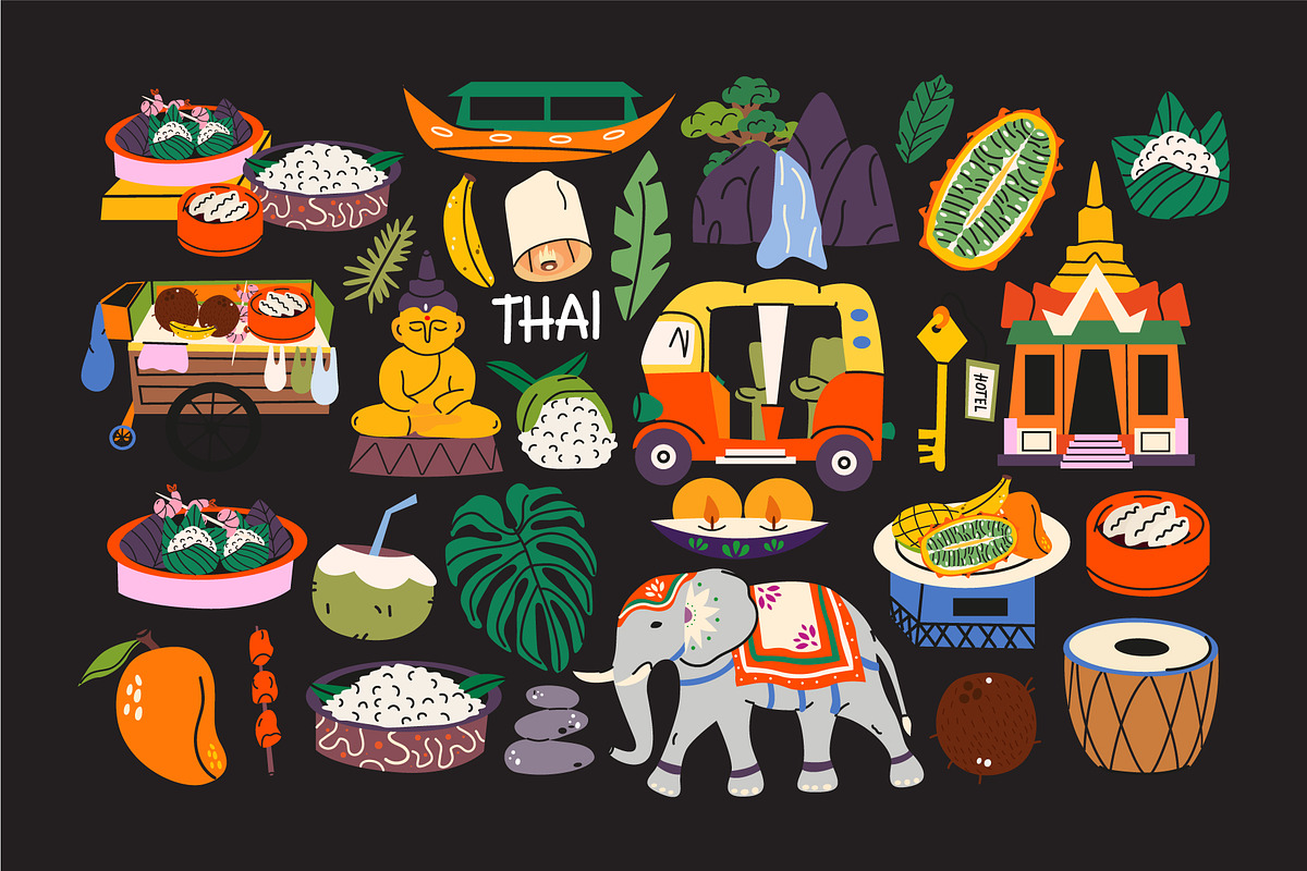 Thailand Travel Clipart, a Decorative Illustration by Luamor (Photo 3 of 4)