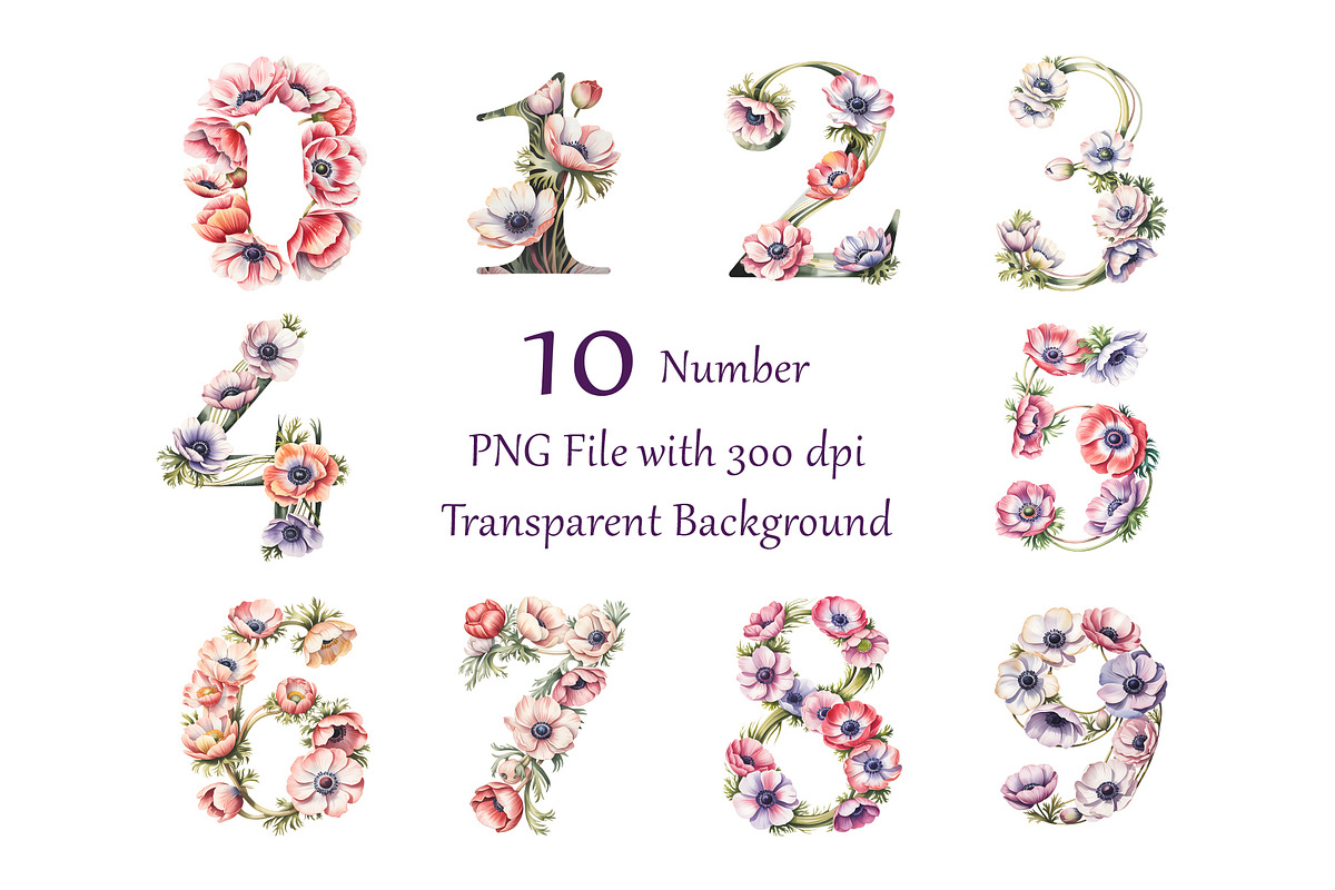Anemone Watercolor Floral Clipart, a Decorative Illustration by ForhadGFX (Photo 13 of 14)
