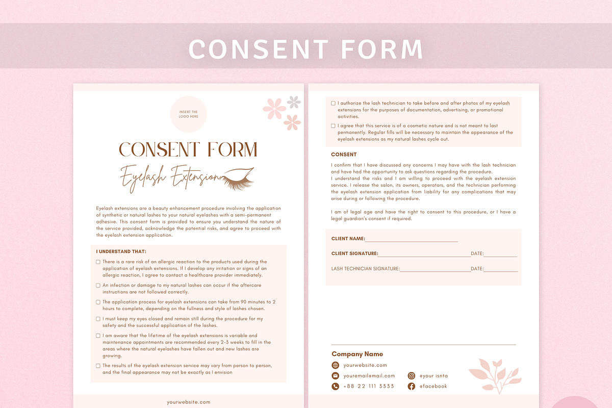 Eyelash Extension Forms Bundle, a Templates & Theme by MondaySpark (Photo 4 of 11)