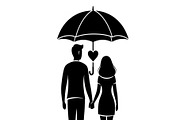 50 Couple Umbrella Silhouette Bundle, an Illustration by Designs_River (Thumbnail 2 of 51)
