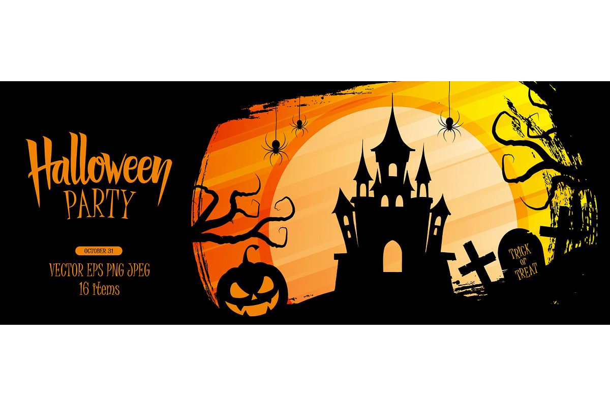 Halloween Set, a Seasonal Illustration by Finevector (Photo 1 of 4)