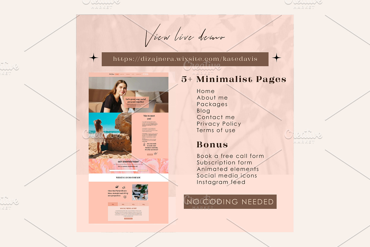 Wix Social Media Manager Website, a Wix Template by Lovely.Dizajnera (Photo 3 of 6)