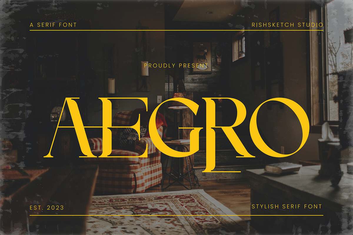 Aegro, a Serif Font by Rishsketch (Photo 1 of 14)