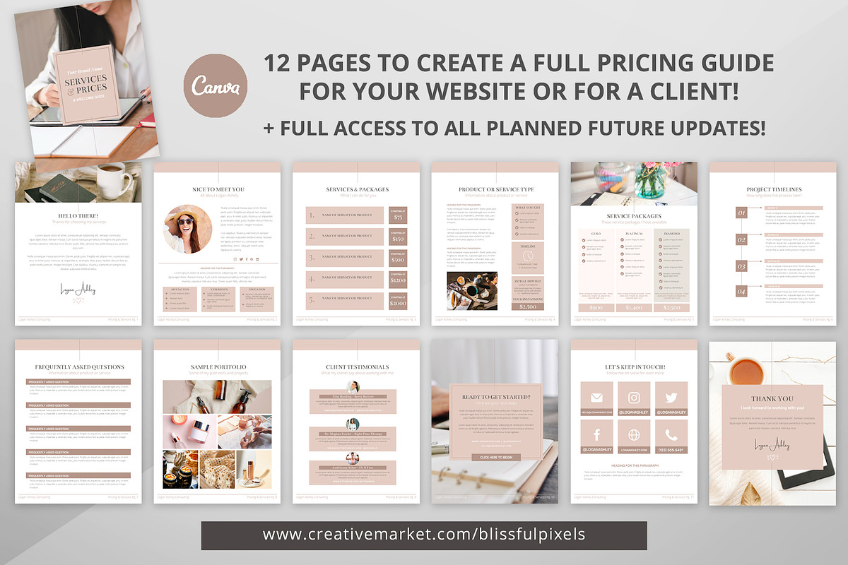 Pricing Guide & Info Template, a Brochure Template by Blissful Pixels (Photo 4 of 4)