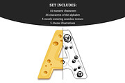 Cheese delicious characters set, an Object Graphic by ToozDesign (Thumbnail 2 of 5)