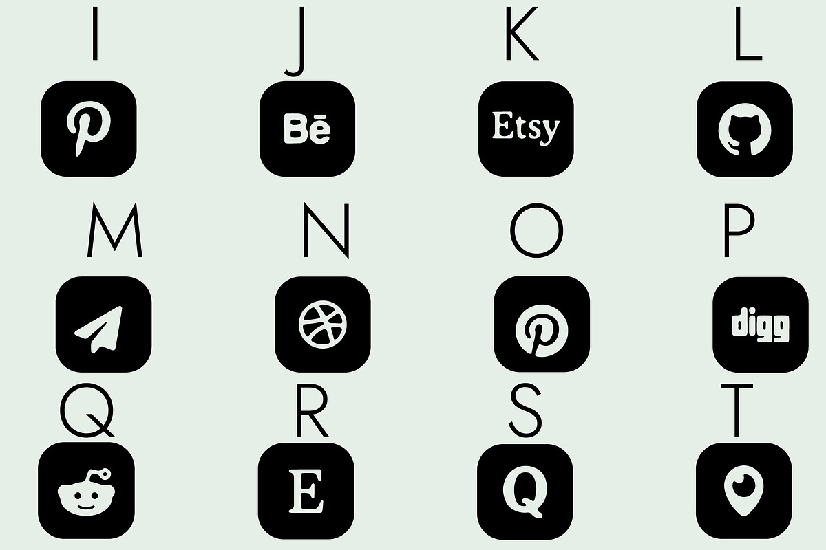 Social Networks Icons Dingbats Font, a Symbol Font by Minimalartstudio (Photo 2 of 7)