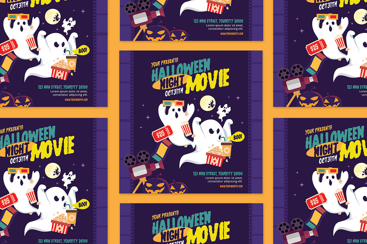 Horror Halloween Movie Flyer, a Flyer Template by Creativestoree (Photo 2 of 4)