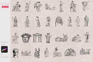 Procreate Greek Mythology Stamps