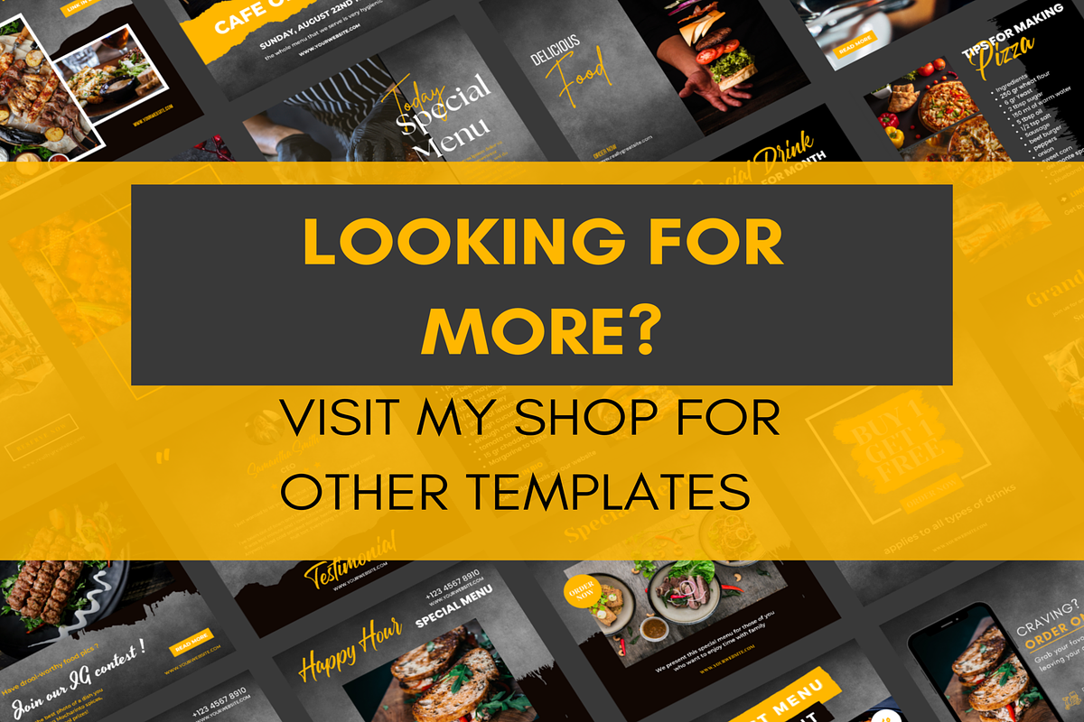 Food Restaurant Instagram Template, a Social Media Template by LushBury (Photo 8 of 8)