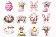 Pink Easter Bunny Clipart, an Illustration by Design Market (Thumbnail 4 of 5)