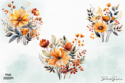 Watercolor Flower Clipart Bundle PNG, a Decorative Illustration by danishgraphics (Thumbnail 5 of 6)