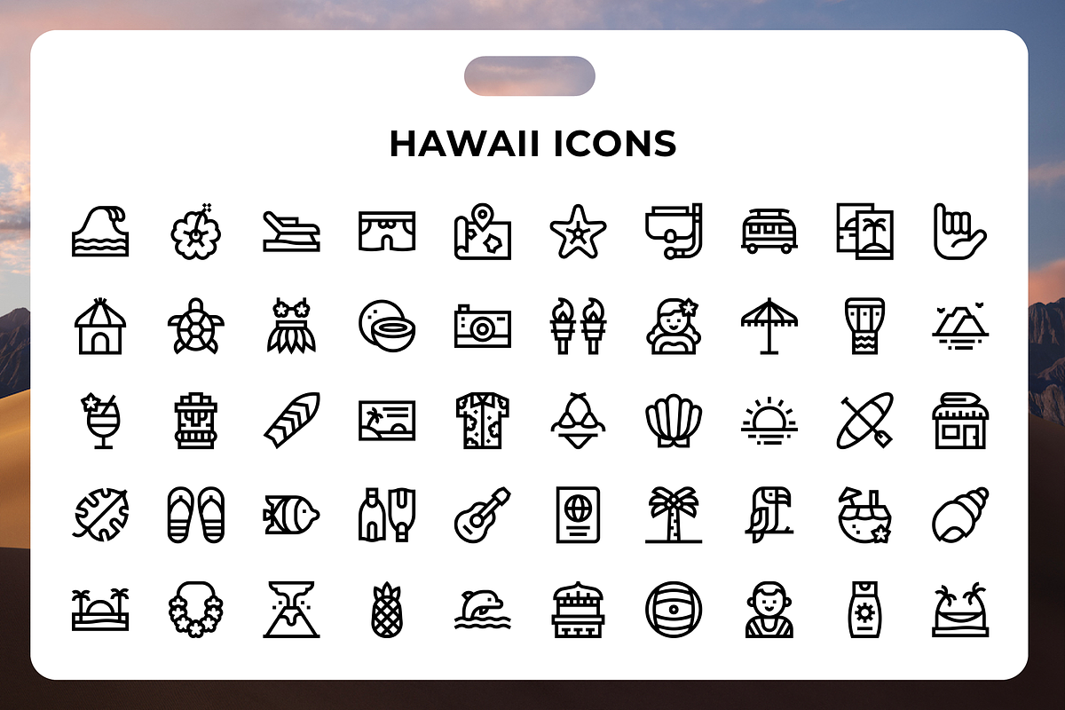 Hawaii Icons, an Icon by Wencory