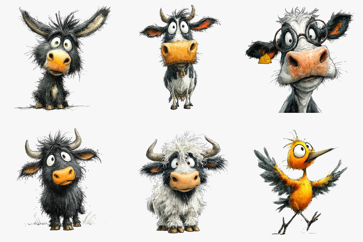 Whimsical Funny Animal Clipart, an Illustration by CreationArt (Photo 5 of 5)