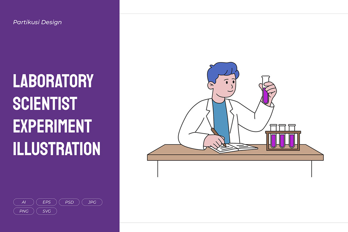 Laboratory Scientist Experiment, a Healthcare Illustration by Partikusi Design (Photo 1 of 3)