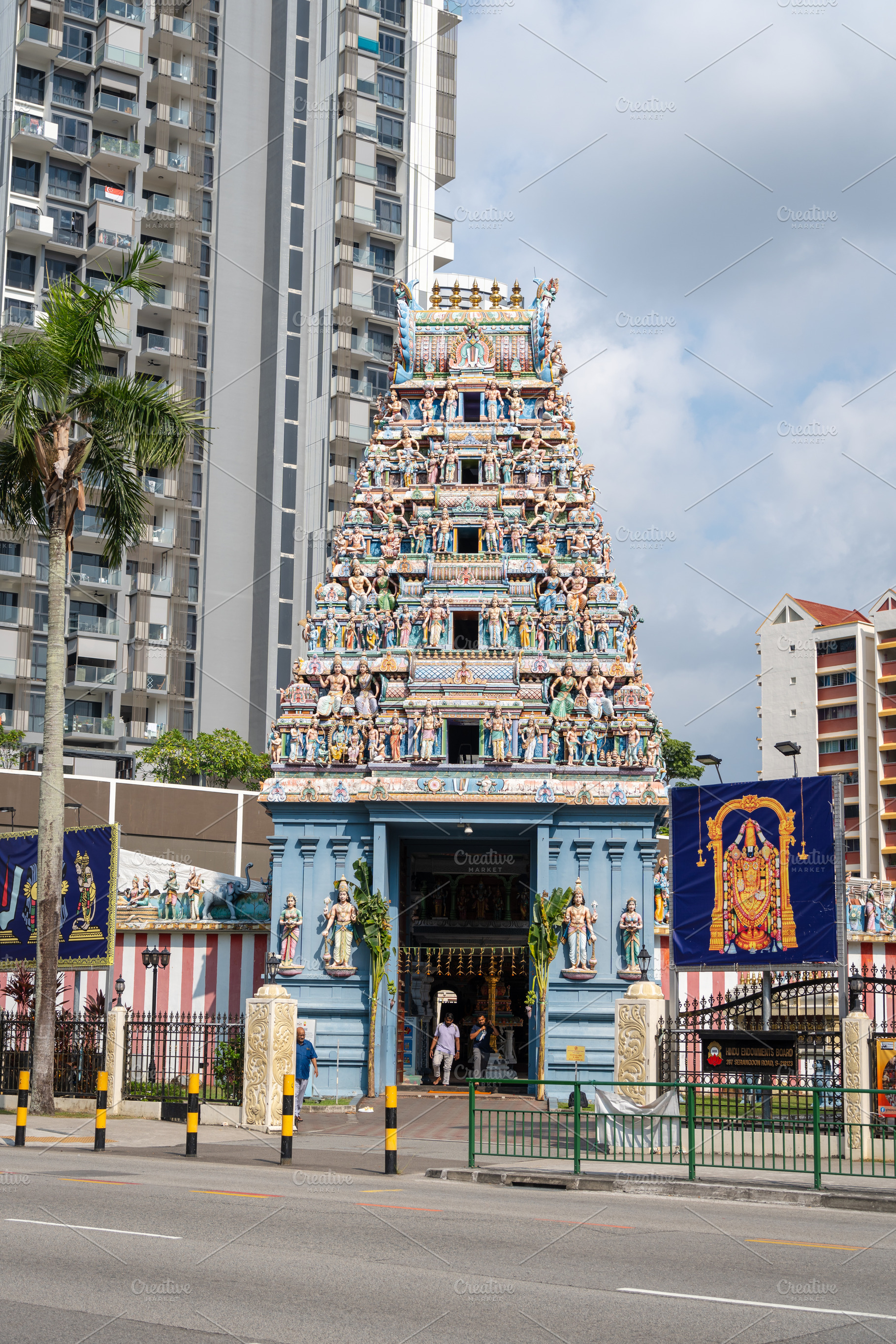 Gopuram tower of Sri Srinivasa Perumal Temple in Singapore, an Architecture Photo by GoodGoods