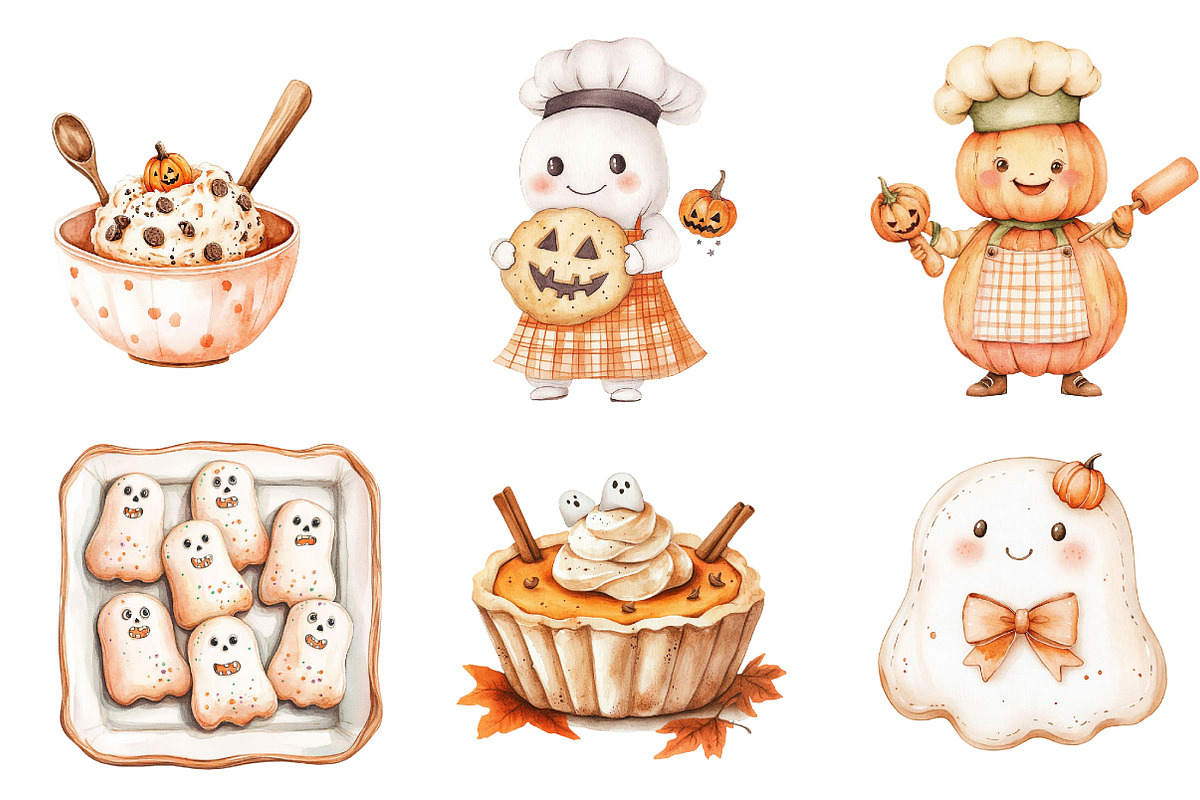 Boo Bakery Clipart PNG, a Seasonal Illustration by Designking (Photo 2 of 4)