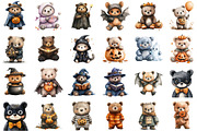 Halloween Cute Bear Clipart, an Illustration by Sublimation Artist (Thumbnail 2 of 6)