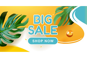 Tropical Theme Big Sale Online Ad, a Social Media Template by TotallypicRF