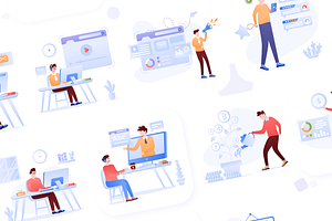 Flat Website Illustrations