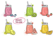 Smoothie vector illustrations, a Graphic by InkySplash (Thumbnail 2 of 4)