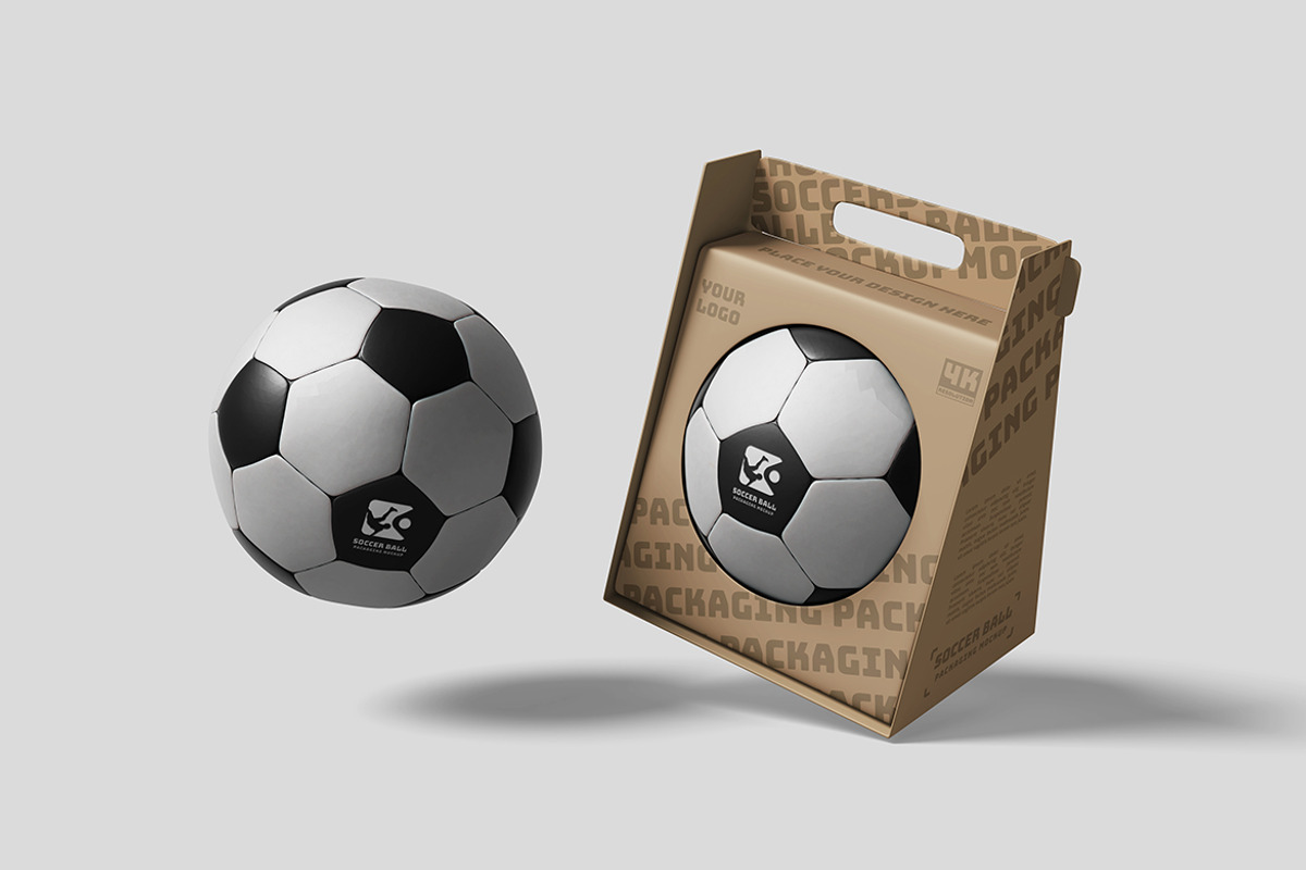 Modern Soccer Ball Packaging Mockup, an Advertising Mockup by bimockup (Photo 6 of 6)