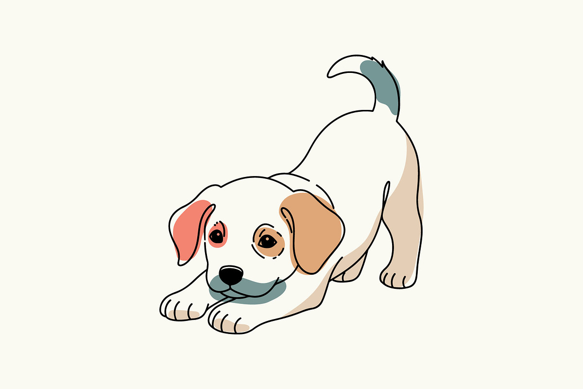 Playful Puppy Vector Illustration, an Animal Illustration by MkStudio