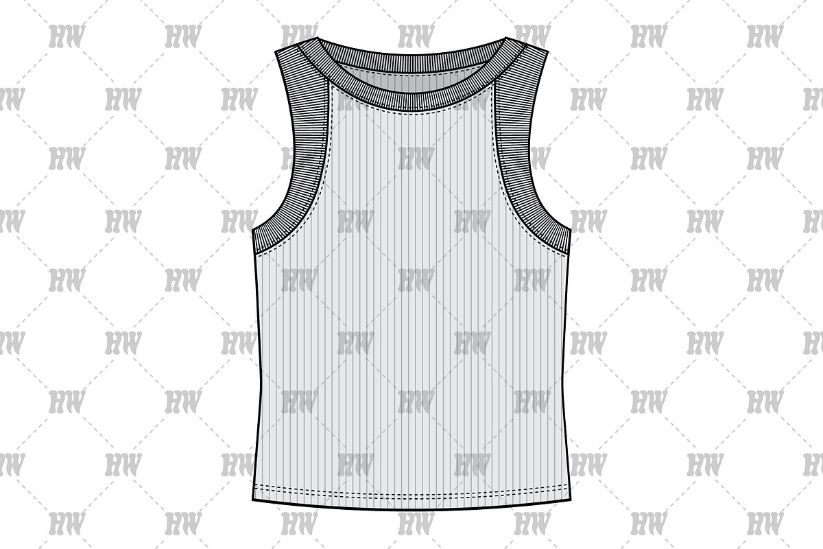 Thick Ribbed Tank Top Fashion Flat, a Shirt Mockup by haydenwentworth (Photo 2 of 3)